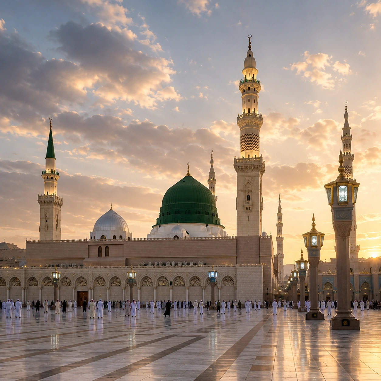 Kaaba, Masjid al-Haram at sunset